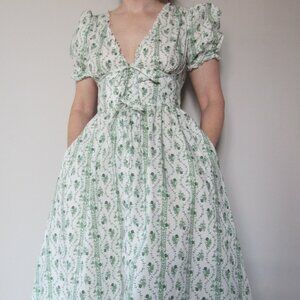Hill House Sabrina Dress (green floral)